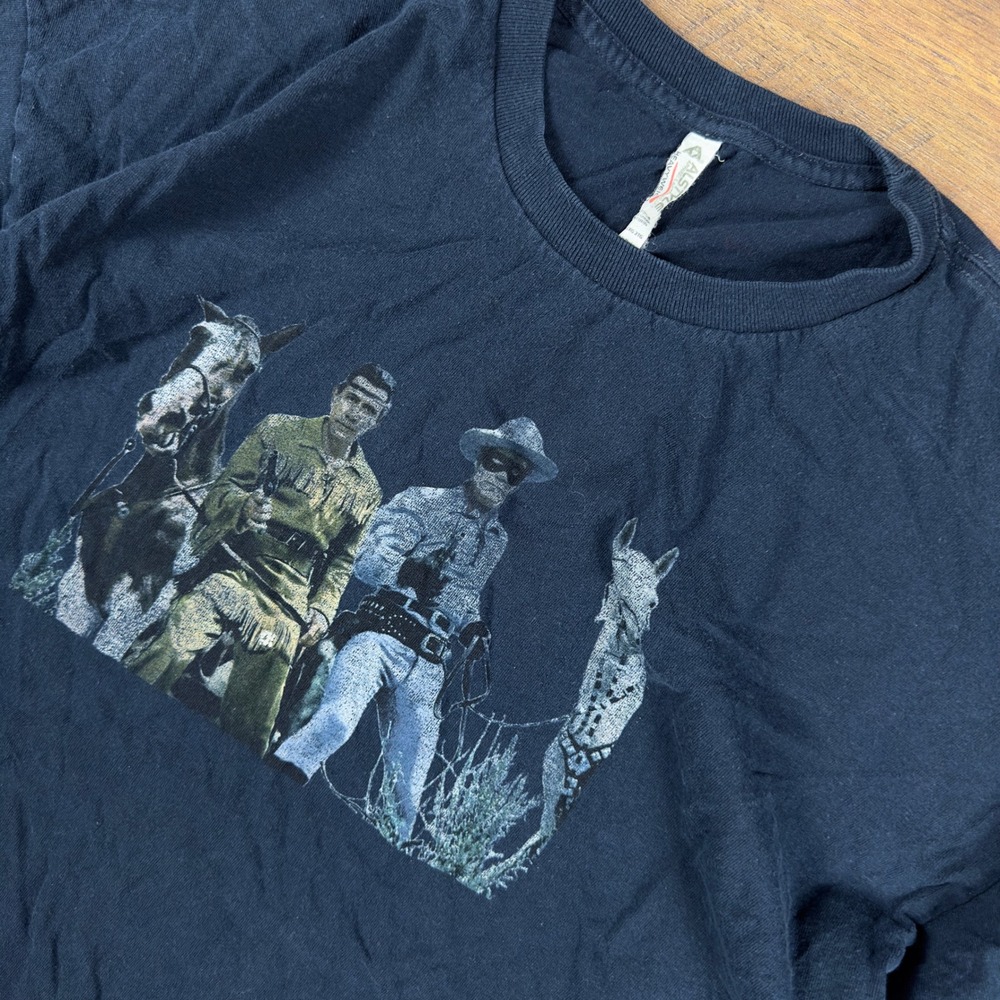 Alstyle The Lone Ranger Tonto Graphic T-Shirt Mens 2XL Black Western Retro TV